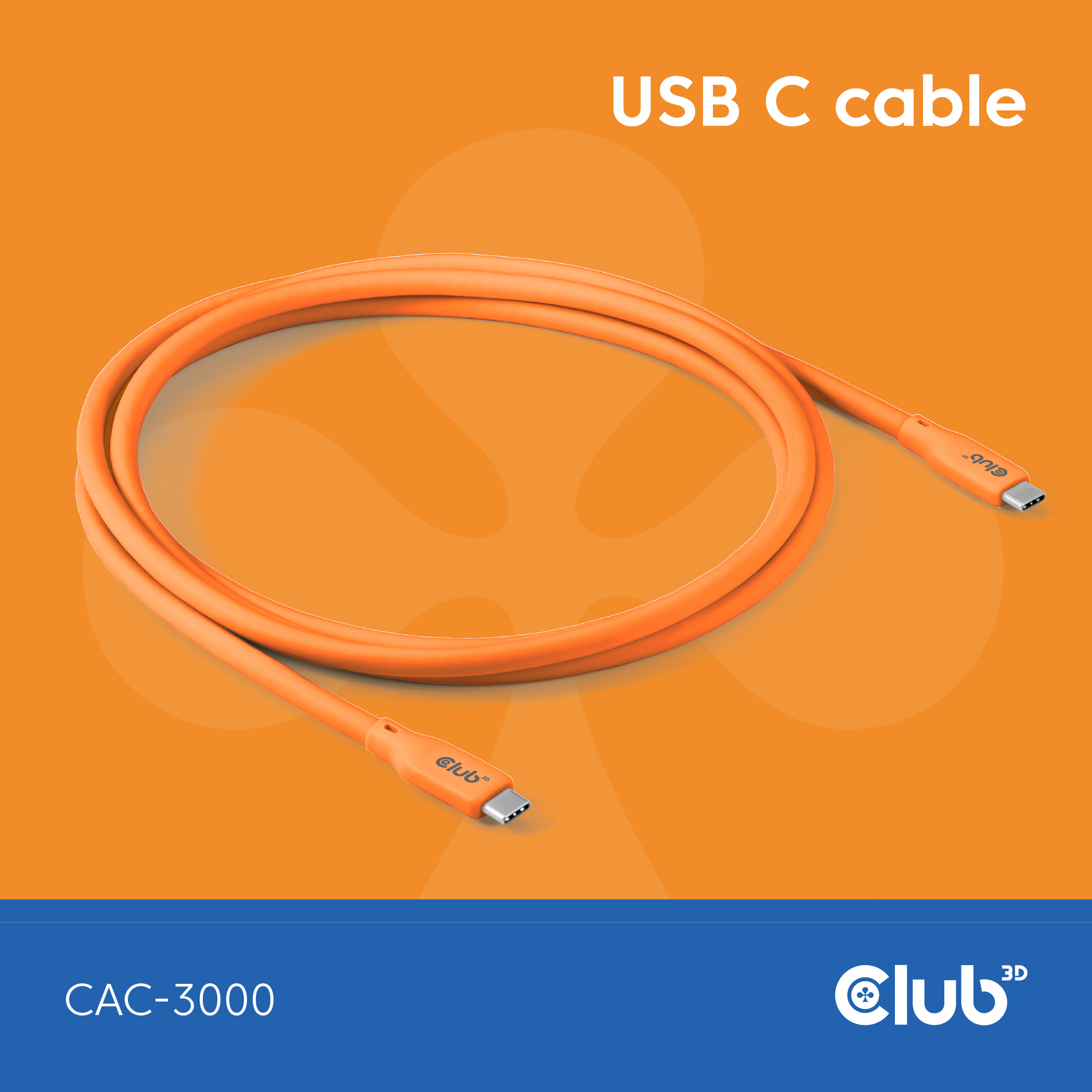 CLUB3D USB C cable orange