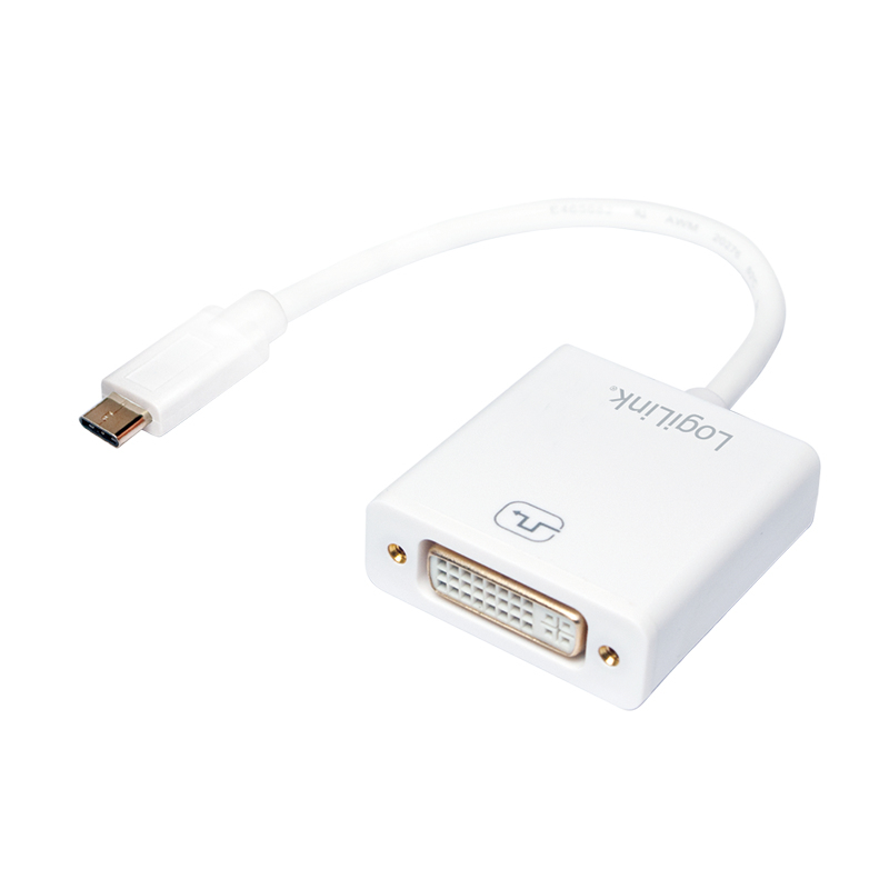 LogiLink UA0245A videokabel adapter 0,14 m DVI USB Type-A Hvid
