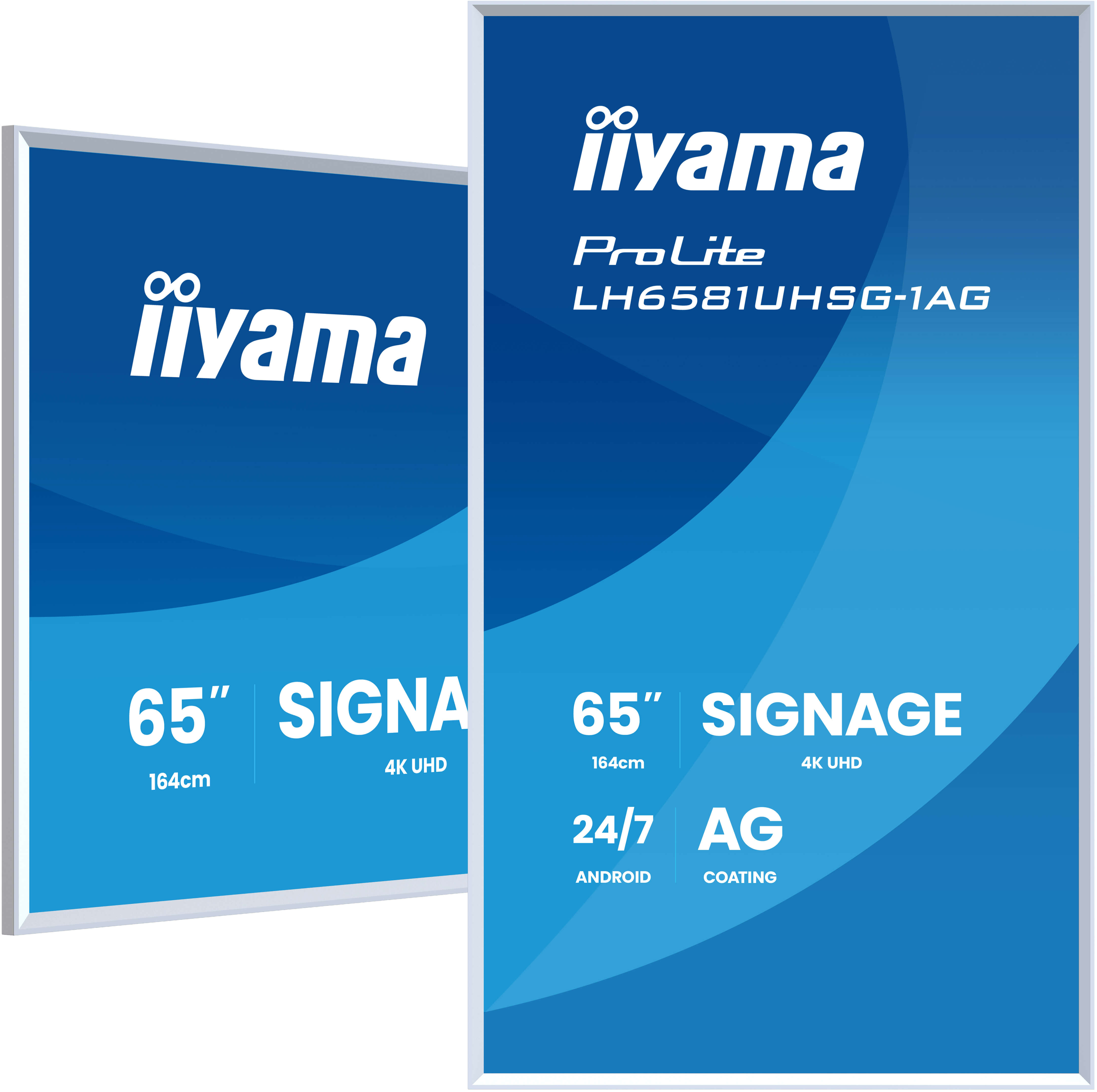 iiyama LH6581UHSG-1AG skilte display Interaktivt fladpanel 163,8 cm (64.5") Wi-Fi 500 cd/m² 4K Ultra HD Hvid Indbygget processer Android 10 24/7