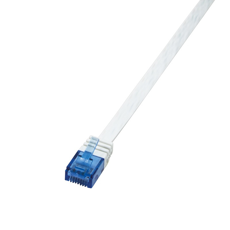 LogiLink 10m Cat6 U/UTP RJ45 netværkskabel Hvid U/UTP (UTP) Flad