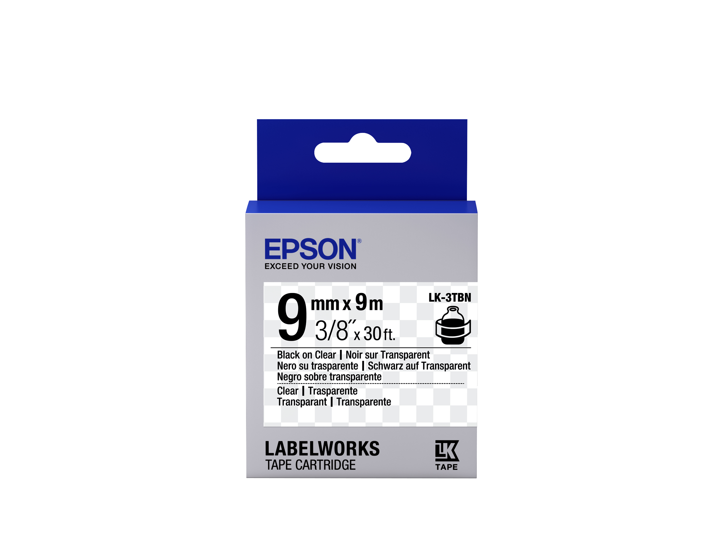 Epson LK-3TBN etiketbånd Sort på transparant