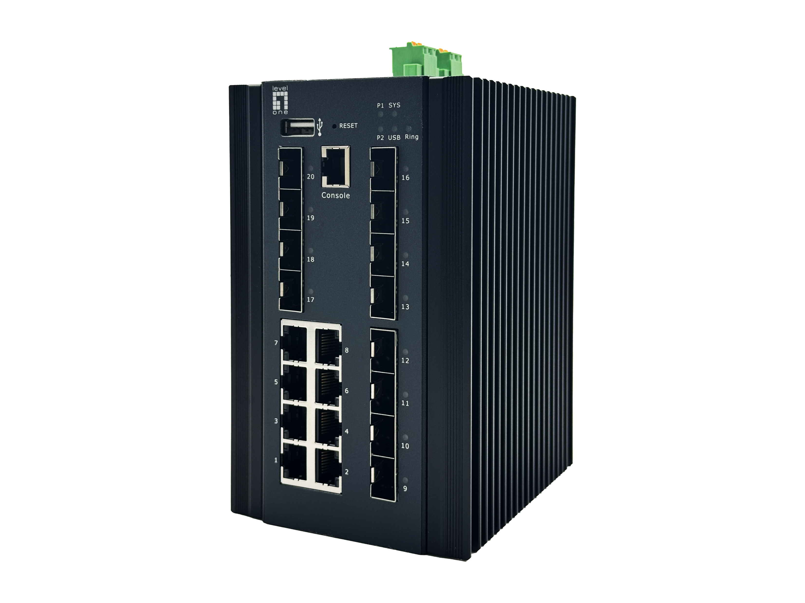 LevelOne IGX-2072 netværksswitch Administreret L2+ Gigabit Ethernet (10/100/1000) Sort