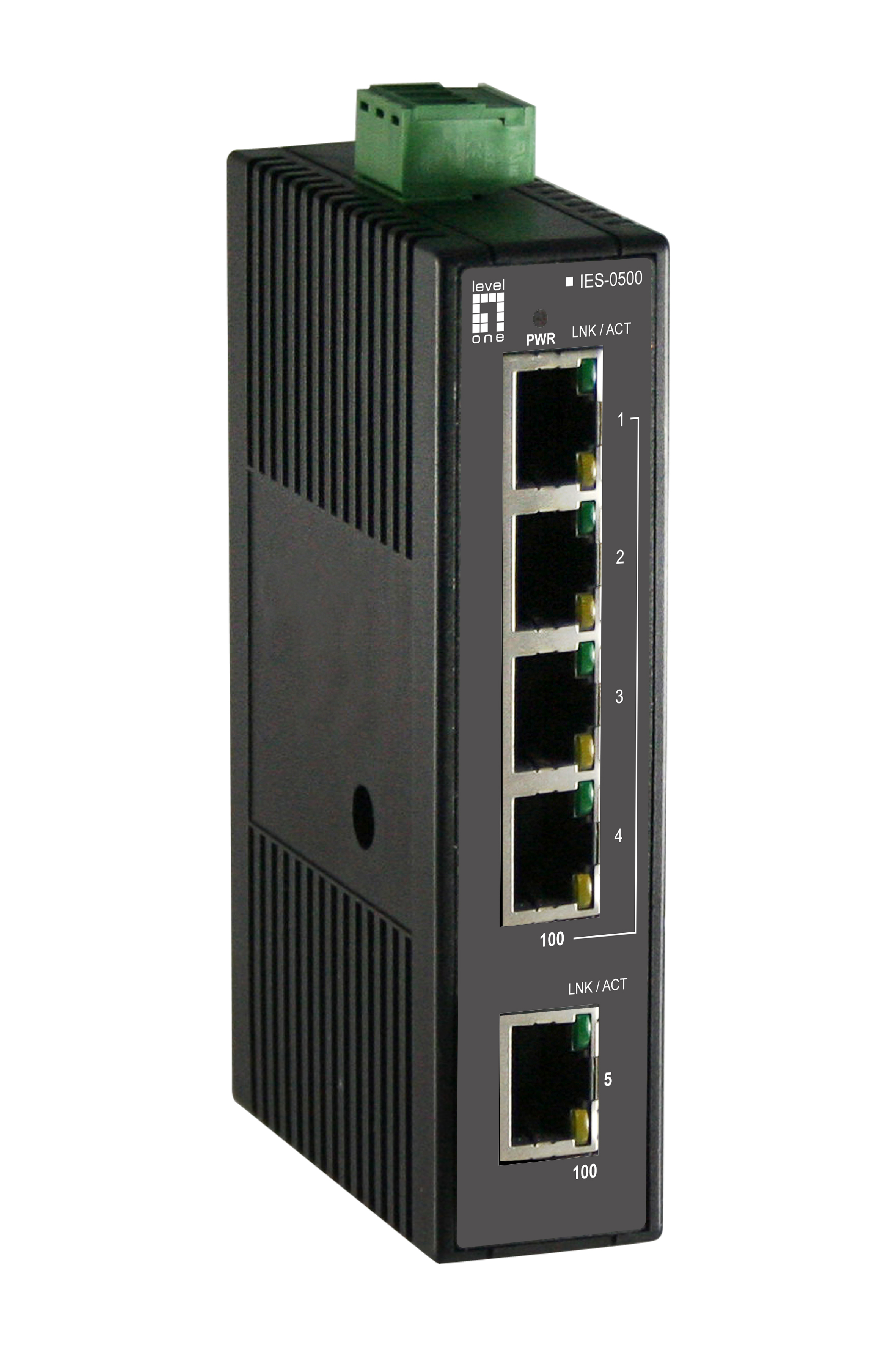 LevelOne IES-0500 netværksswitch Ikke administreret Fast Ethernet (10/100) Sort