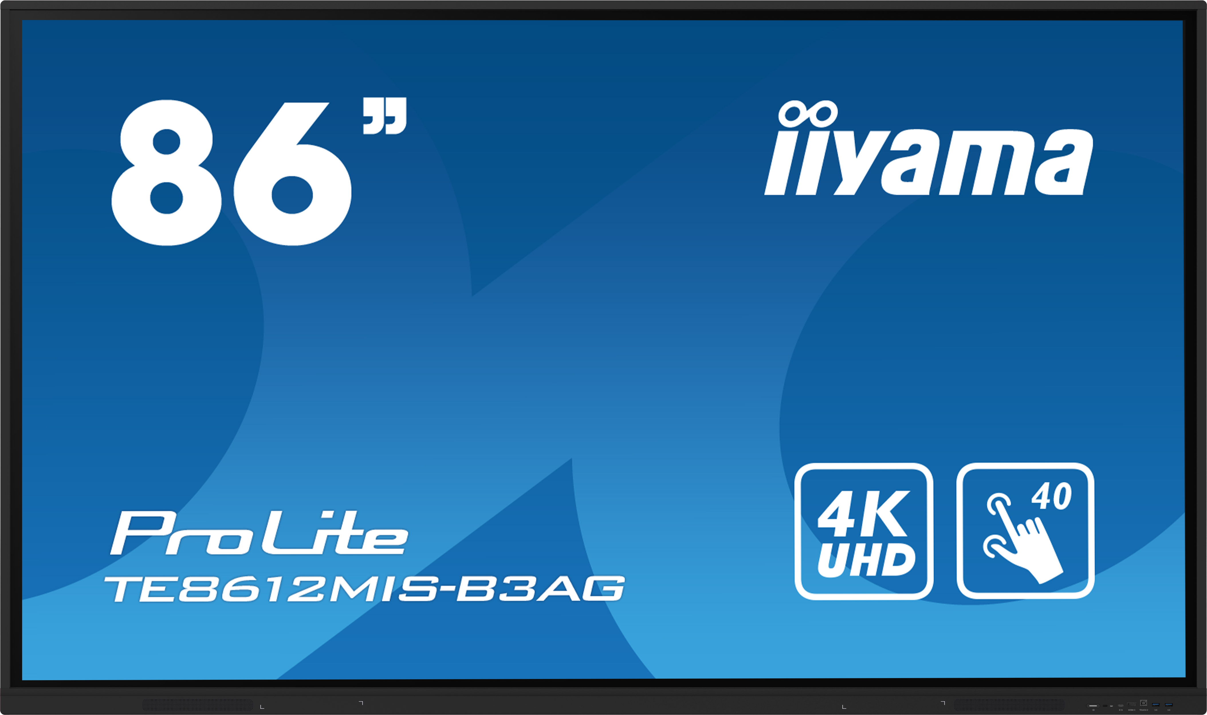 iiyama TE8612MIS-B3AG skilte display Kiosk design 2,18 m (86") LCD Wi-Fi 400 cd/m² 4K Ultra HD Sort Berøringsskærm Indbygget processer Android 11 24/7