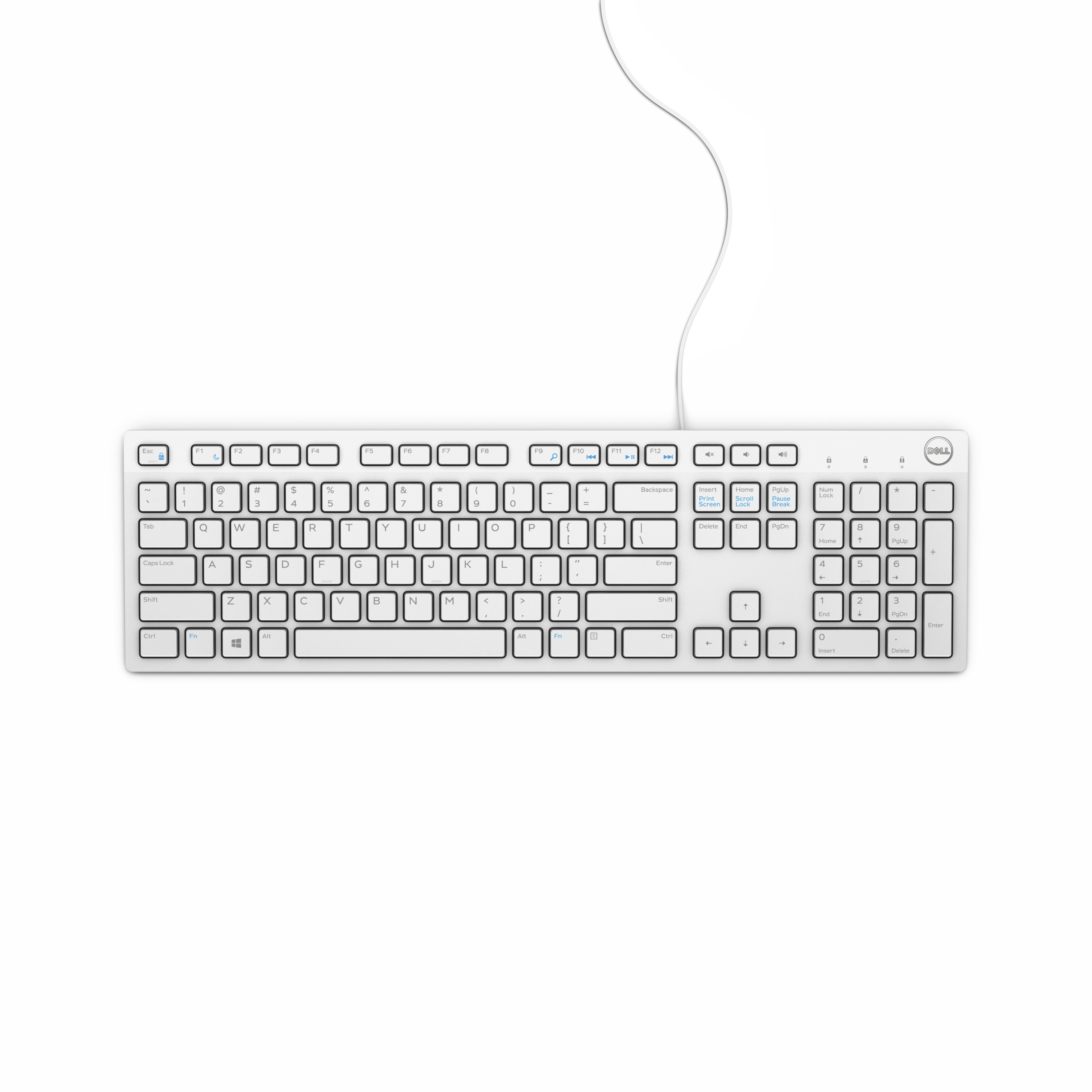 DELL KB216 tastatur Universel USB QWERTZ Tysk Hvid