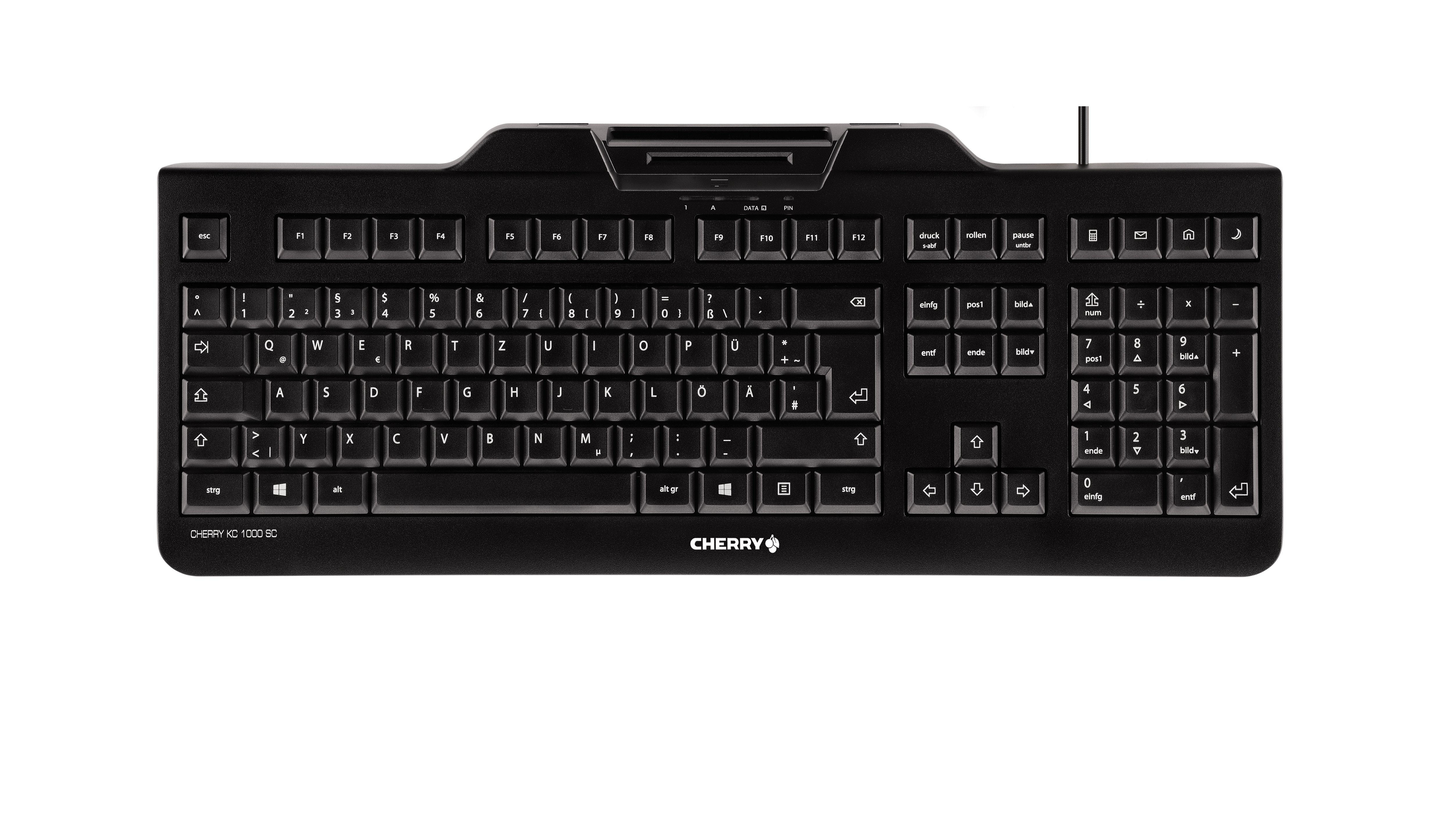 CHERRY KC 1000 SC tastatur Kontor USB QWERTY US engelsk Sort