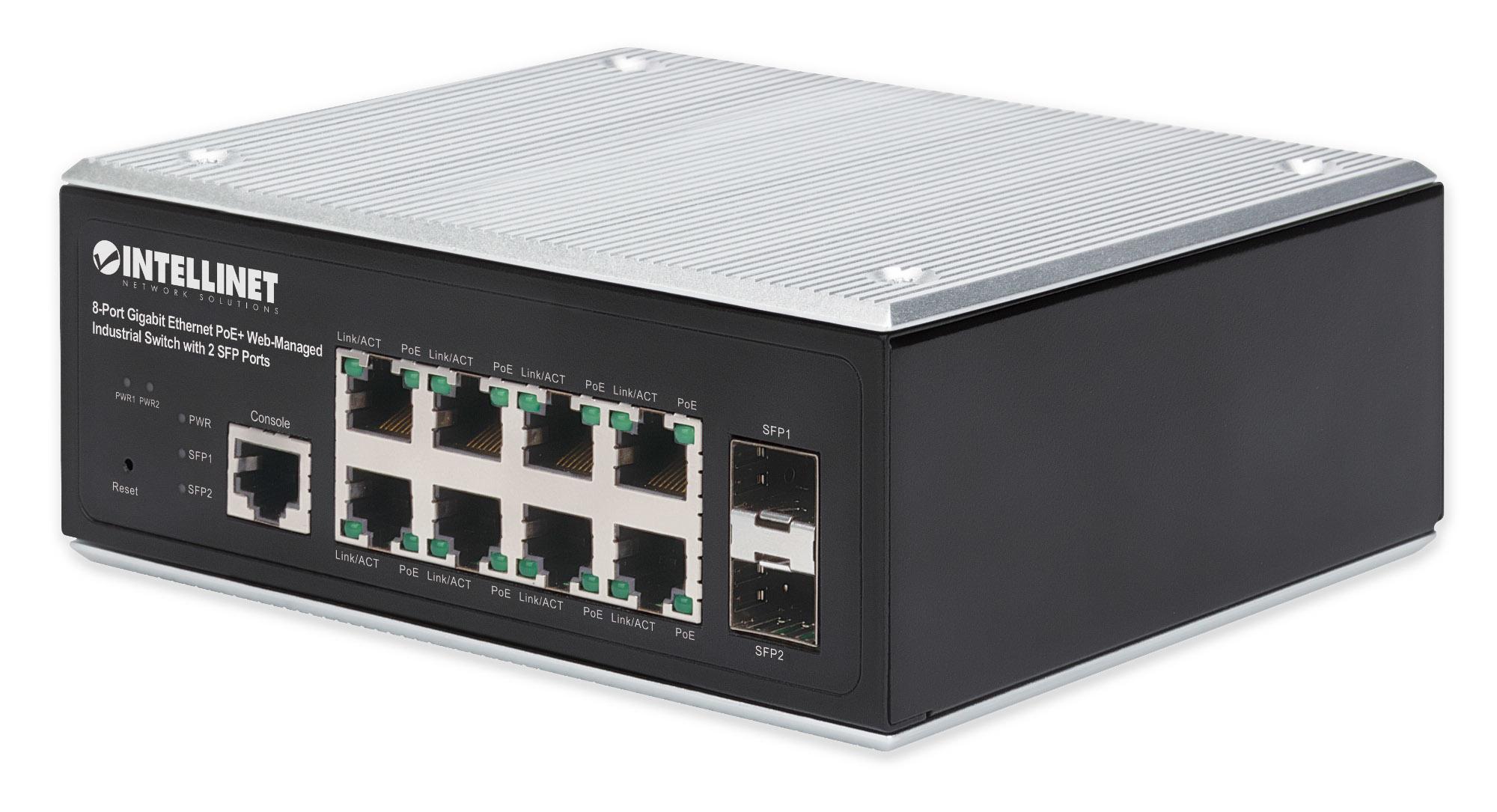 Intellinet 508278 netværksswitch Administreret L2+/L3 Gigabit Ethernet (10/100/1000) Strøm over Ethernet (PoE) Sort