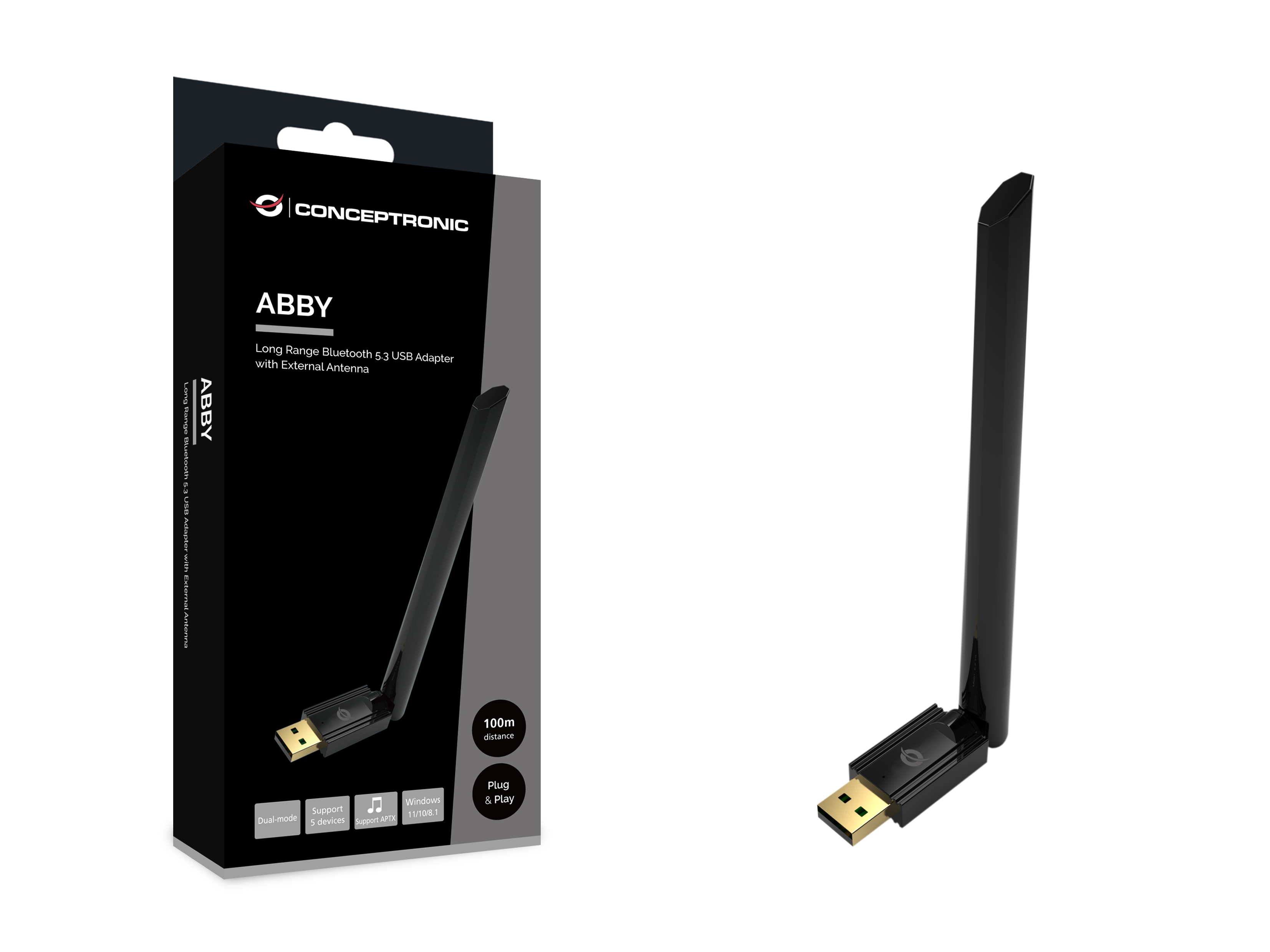 Conceptronic ABBY17B netværkskort Intern Bluetooth 3 Mbit/s