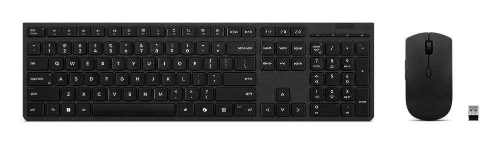 Lenovo 4X31R64328 tastatur Mus inkluderet Kontor RF trådløs + Bluetooth Tysk Sort