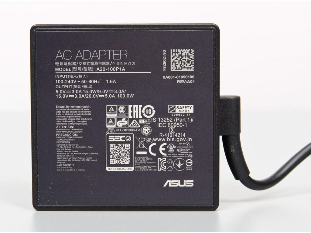 ASUS 0A001-01090100 strømadapter og vekselret Indendørs 100 W Sort