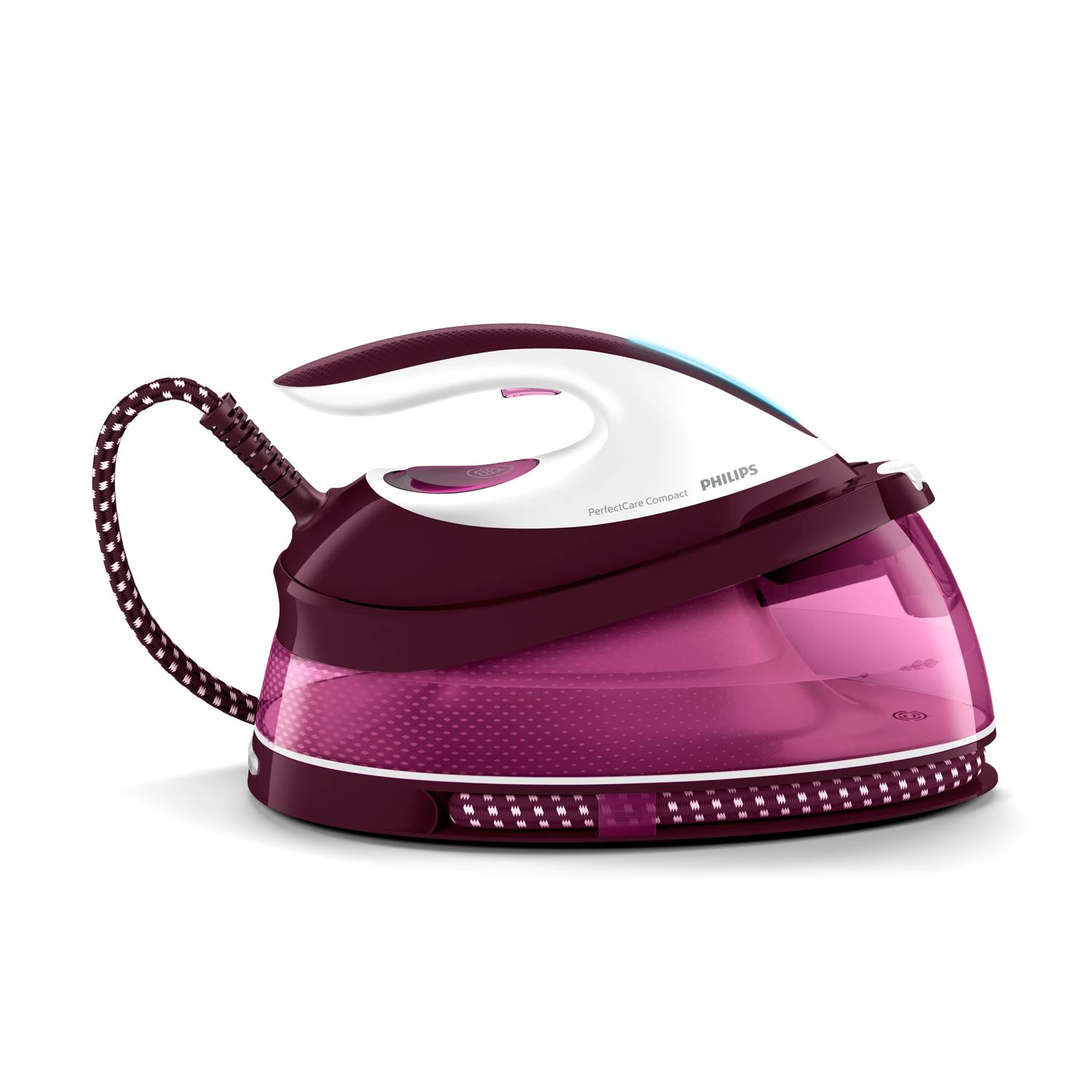 Philips GC7842/40 Dampstrygning station 2400 W 1,5 L SteamGlide Plus strygesål Lilla, Hvid