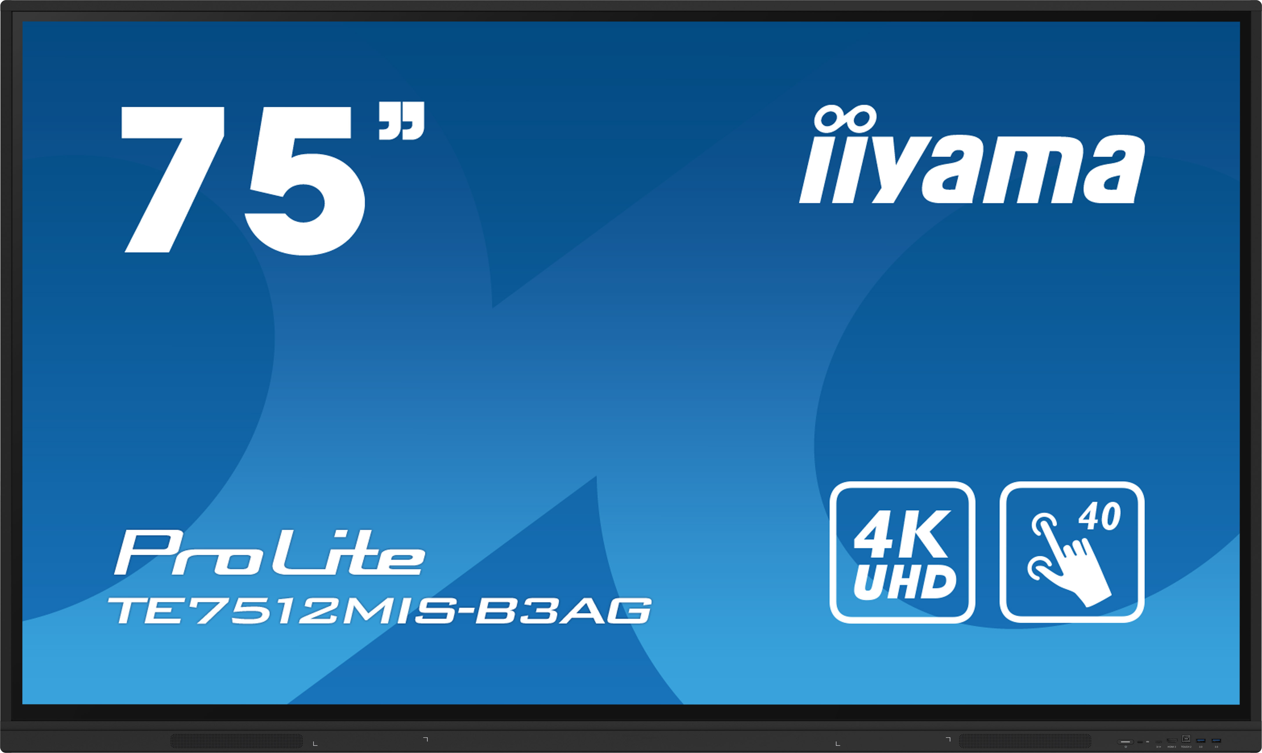 iiyama TE7512MIS-B3AG skilte display Kiosk design 190,5 cm (75") LCD Wi-Fi 400 cd/m² 4K Ultra HD Sort Berøringsskærm Indbygget processer Android 11 24/7