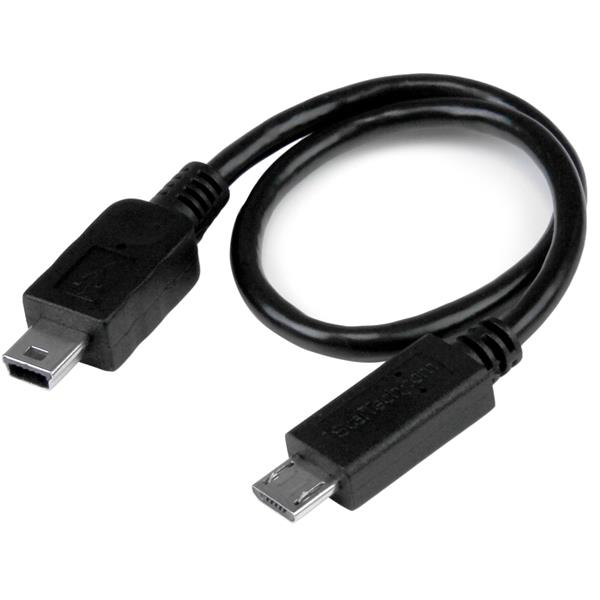 StarTech.com UMUSBOTG8IN USB-kabel 0,2 m Mini-USB B Micro-USB B Sort