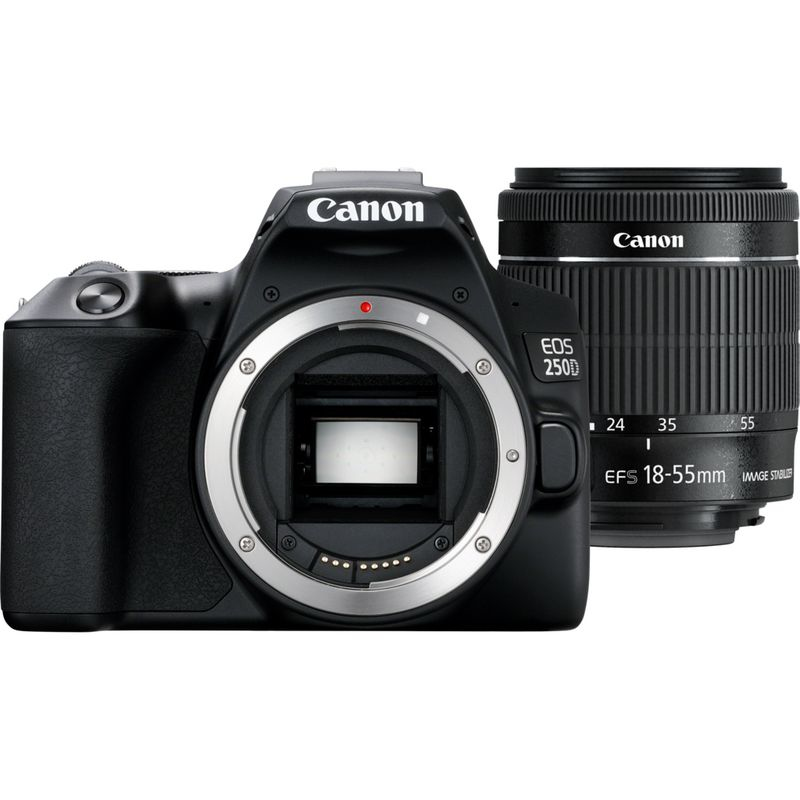 Canon EOS 250D + EF-S 18-55mm f/3.5-5.6 III SLR kamerasæt 24,1 MP CMOS 6000 x 4000 pixel Sort
