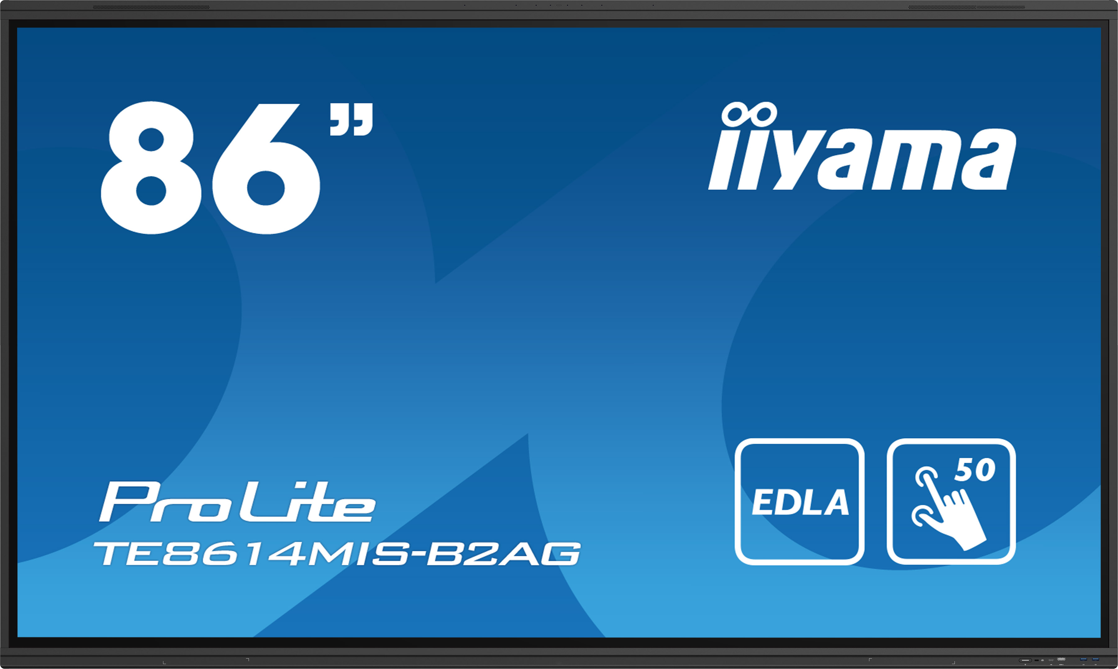 iiyama PROLITE TE8614MIS-B2AG Digital fladpaneldisplay 2,18 m (86") LCD Wi-Fi 435 cd/m² 4K Ultra HD Sort Berøringsskærm Indbygget processer Android 24/7