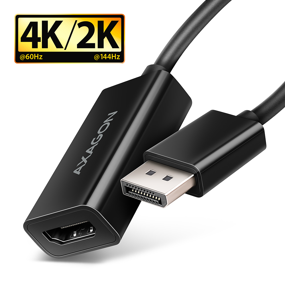 Axagon RVD-HI20N videokabel adapter 0,15 m DisplayPort HDMI Sort