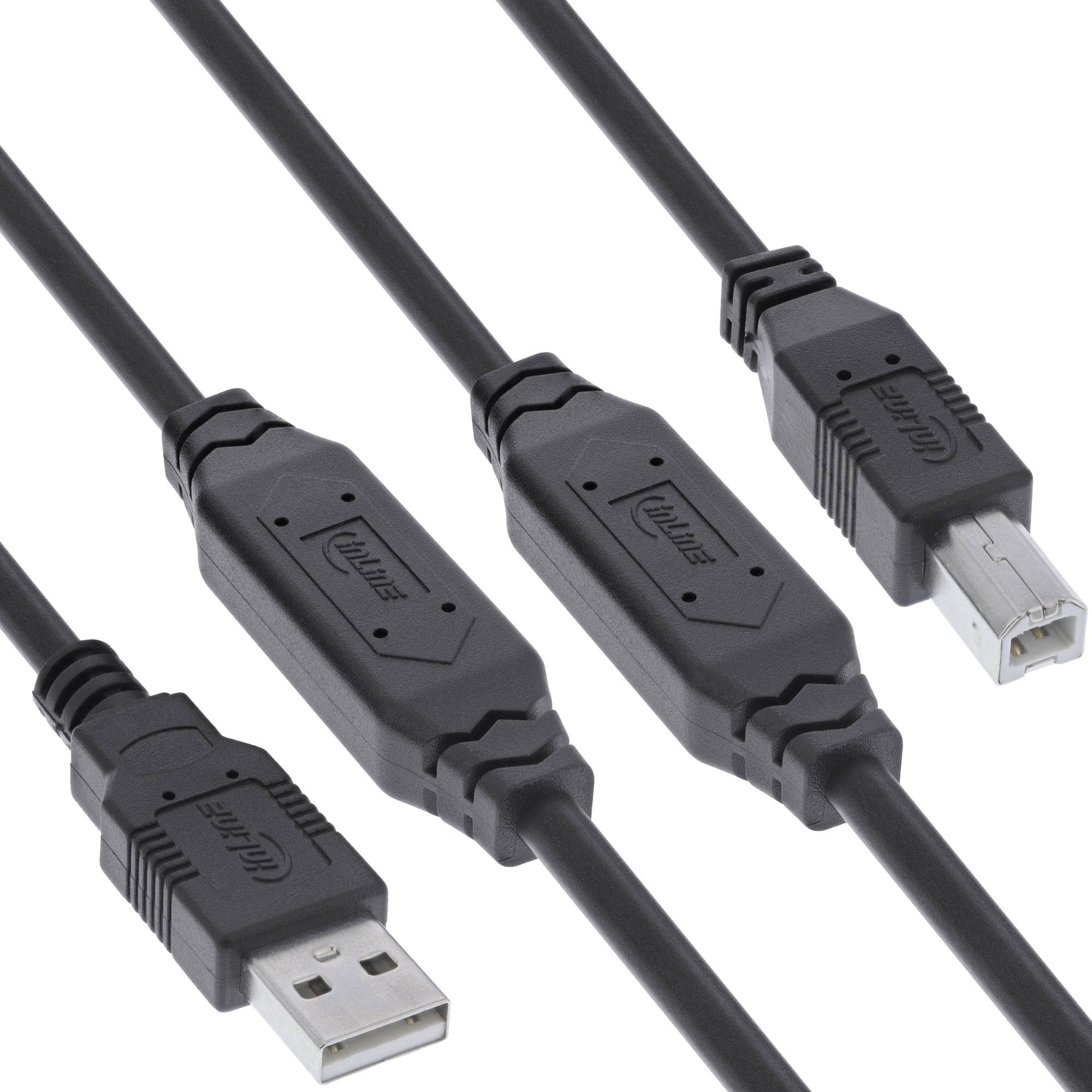 InLine 34512A USB-kabel USB 2.0 15 m USB A USB B Sort