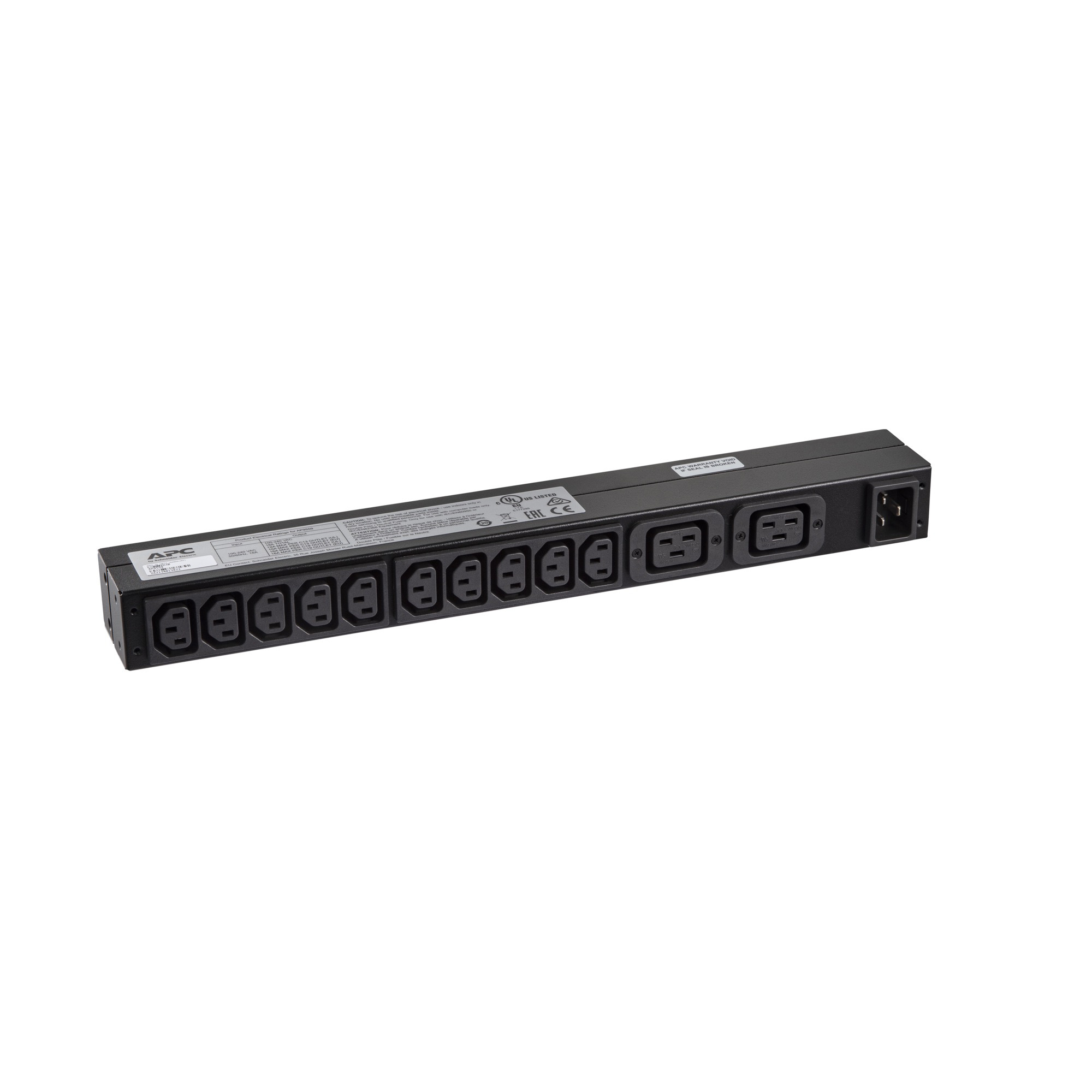 APC RACK PDU BASIC 1 U 16A 230V strømforsyningsenhed (PDU) 12 AC stikkontakt(er) 0U/1U Sort