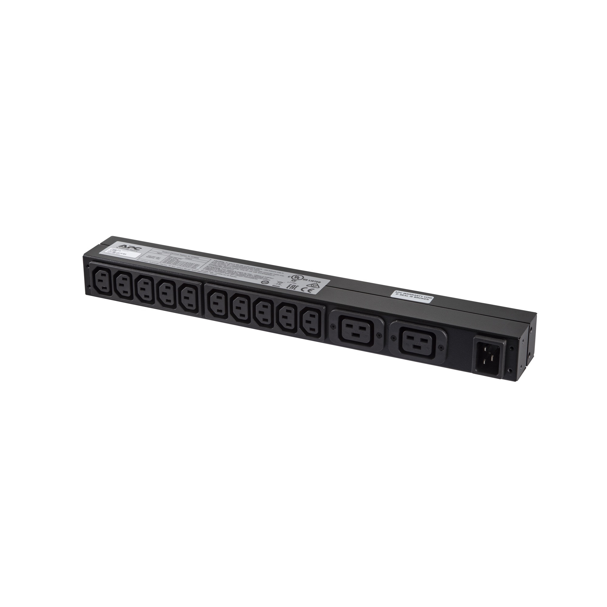 APC RACK PDU BASIC 1 U 16A 230V strømforsyningsenhed (PDU) 12 AC stikkontakt(er) 0U/1U Sort