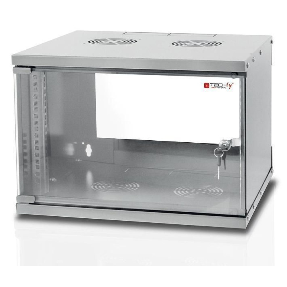 Techly I-CASE EL-1006G45 stativ 6U Vægmonteret stativ Grå