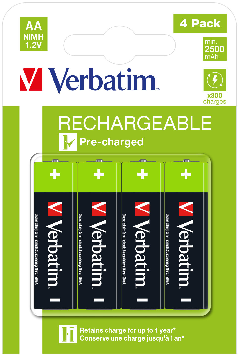 Verbatim 49517 husholdningsbatteri Genopladeligt batteri AA Nikkel-Metalhydrid (NiMH)