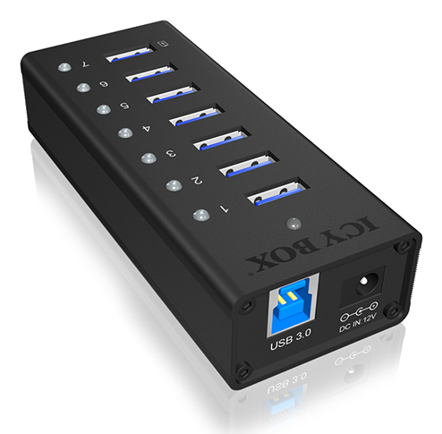 ICY BOX IB-AC618 USB 3.2 Gen 1 (3.1 Gen 1) Type-B 5000 Mbit/s Sort