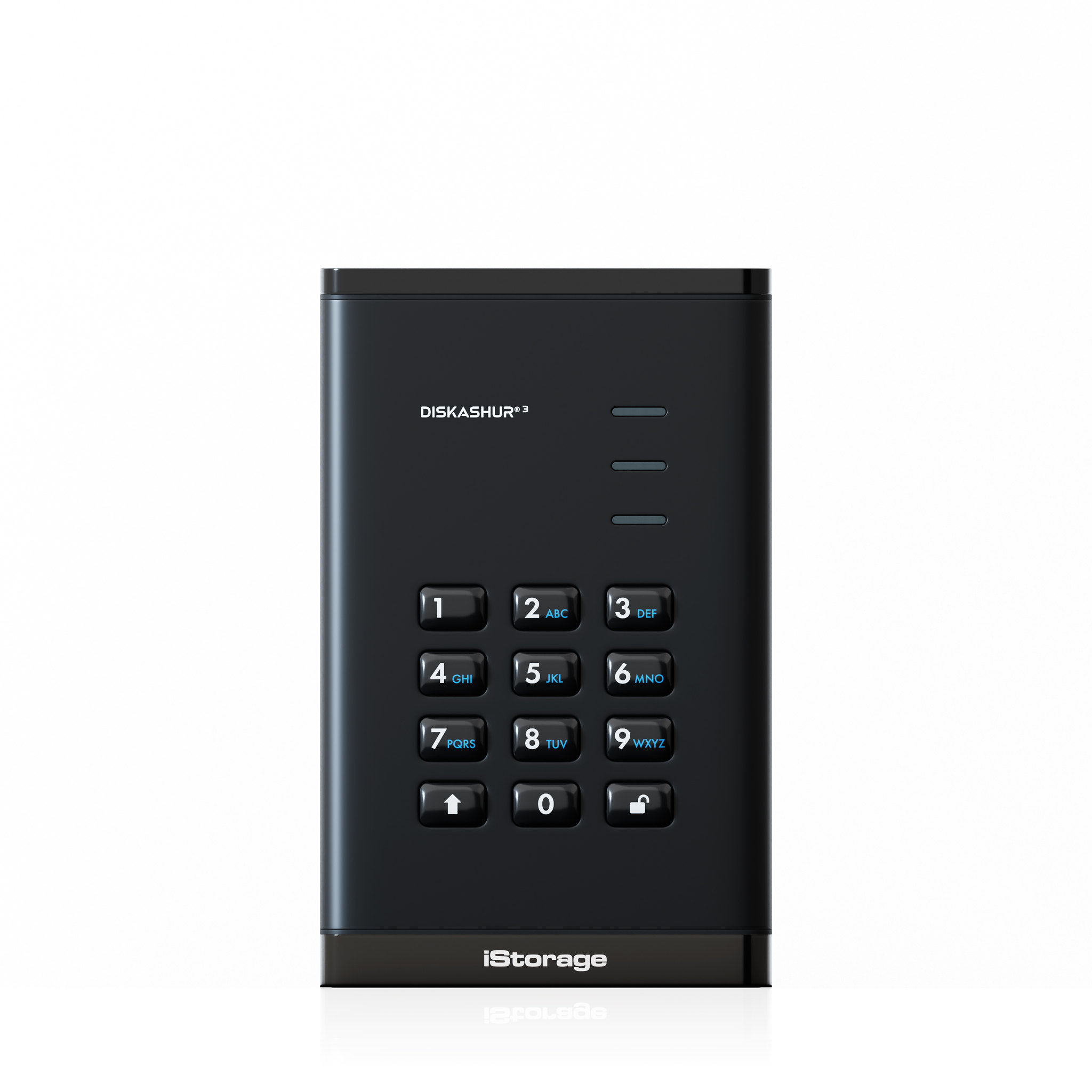 iStorage diskAshur3 HDD ekstern harddisk 5 TB USB Type-C 3.2 Gen 1 (3.1 Gen 1) Sort