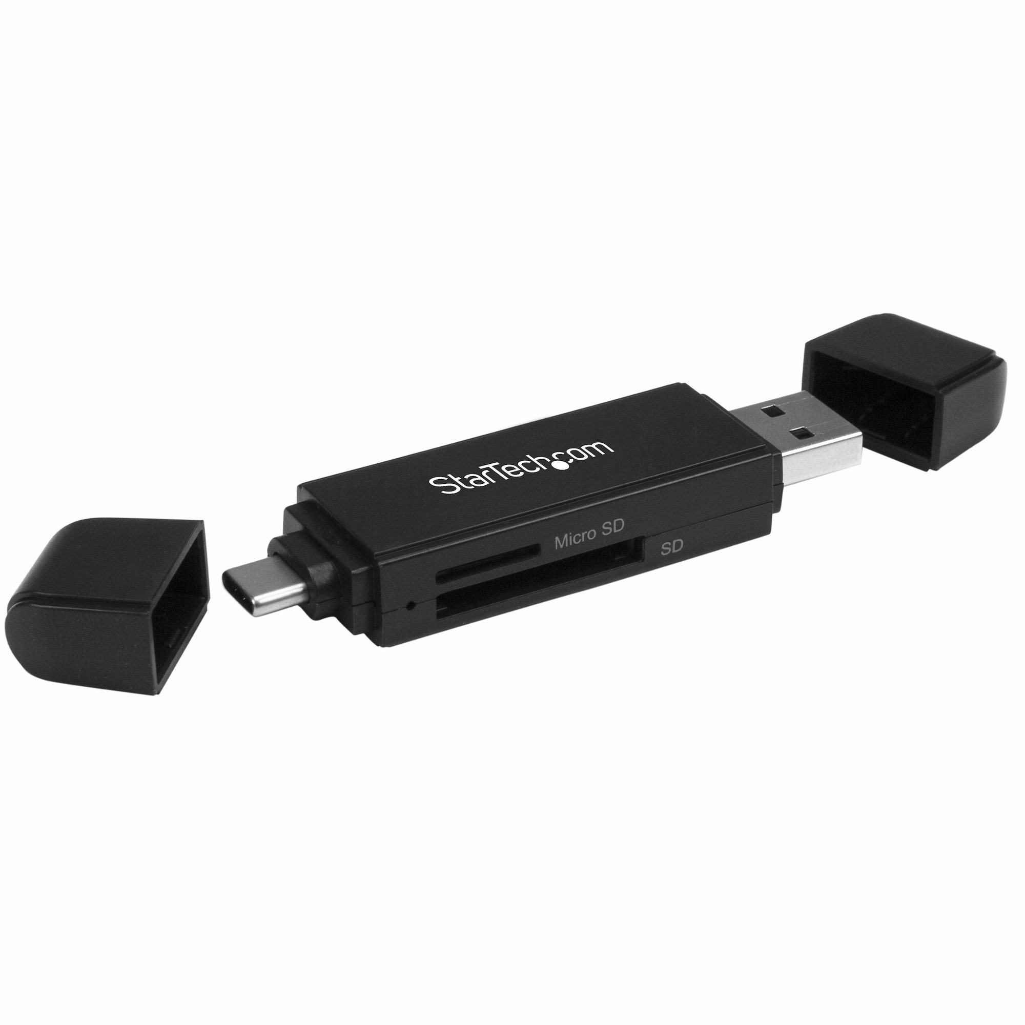 StarTech.com SDMSDRWU3AC kortlæser USB 3.2 Gen 1 (3.1 Gen 1) Type-A/Type-C Sort