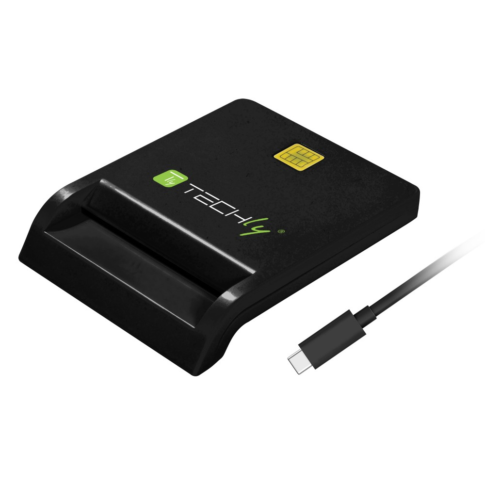 Techly I-CARD CAM-USB2TYC smartcard læser Indendørs USB USB 2.0 Sort
