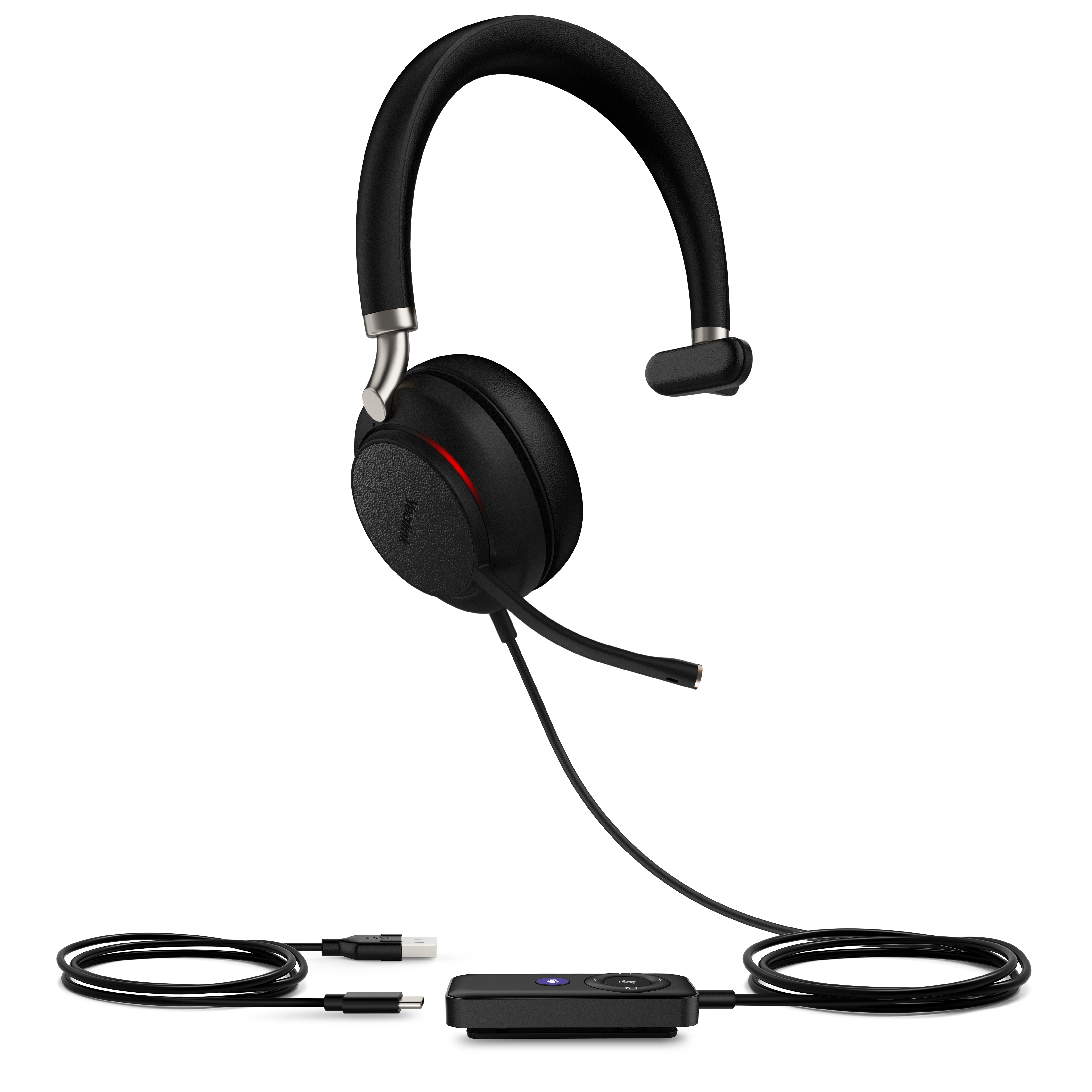 Yealink UH38 Mono UC Headset Kabel & trådløs Kontor/Callcenter Bluetooth Sort