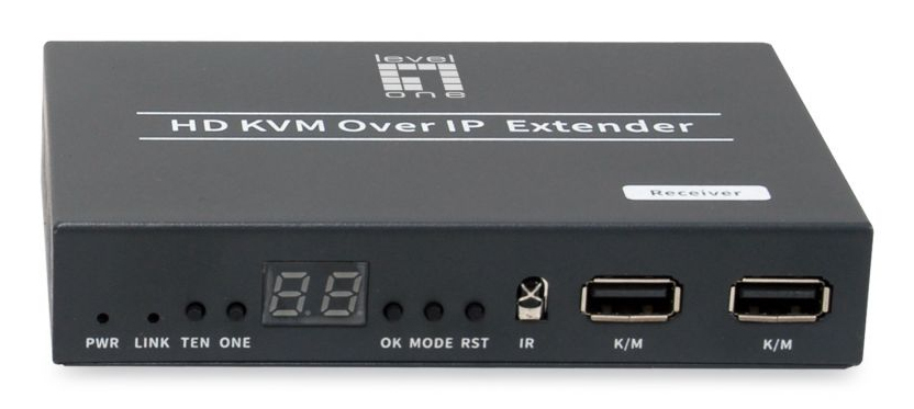 LevelOne HVE-6701R AV forlænger AV-modtager Sort