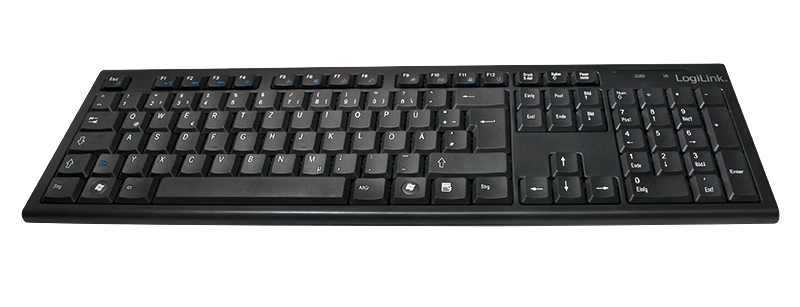 LogiLink ID0104 tastatur Mus inkluderet Kontor RF trådløst QWERTZ Sort