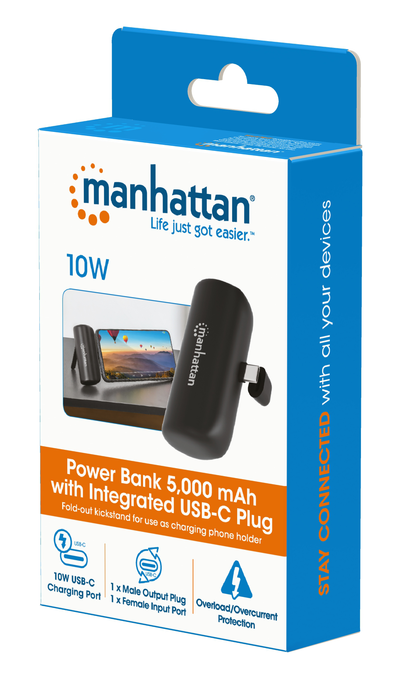 Manhattan 102636 powerbank Lithium-Ion (Li-Ion) 5000 mAh Sort