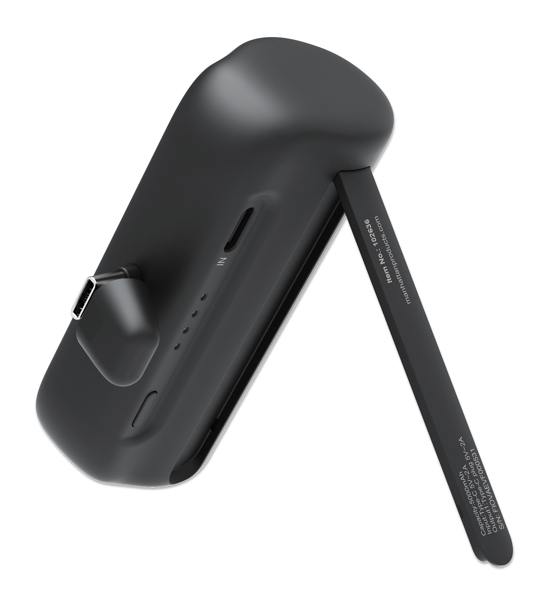 Manhattan 102636 powerbank Lithium-Ion (Li-Ion) 5000 mAh Sort