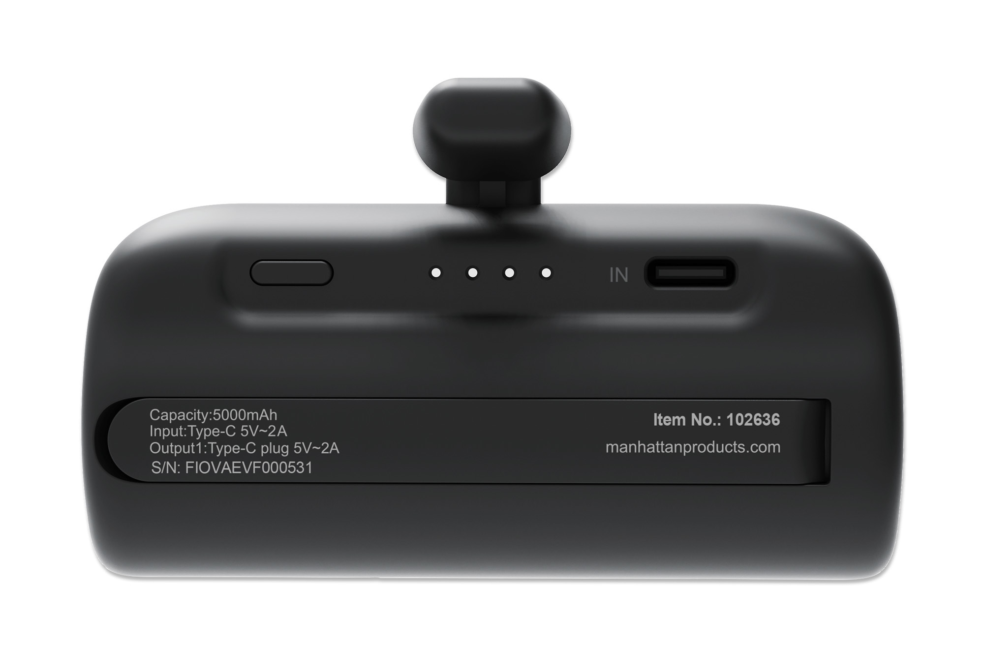 Manhattan 102636 powerbank Lithium-Ion (Li-Ion) 5000 mAh Sort