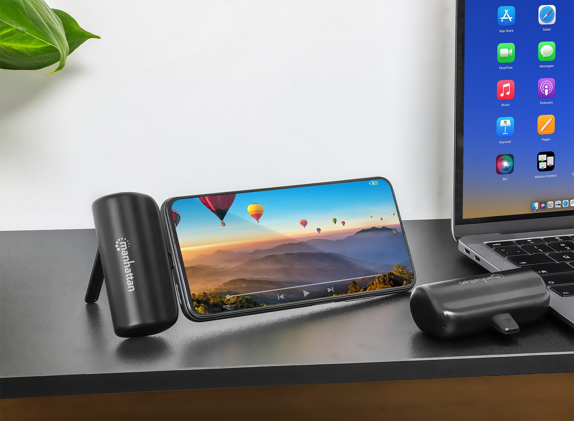 Manhattan 102636 powerbank Lithium-Ion (Li-Ion) 5000 mAh Sort