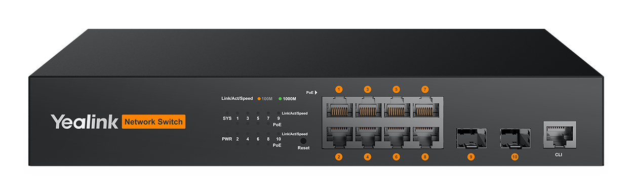 Yealink RCH80 Administreret L2+ Strøm over Ethernet (PoE) Sort