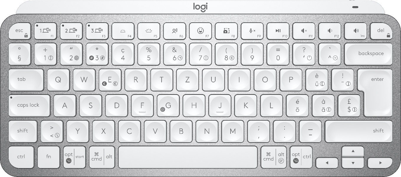 Logitech MX Keys Mini tastatur Kontor RF trådløs + Bluetooth QWERTZ Schweizisk Grå