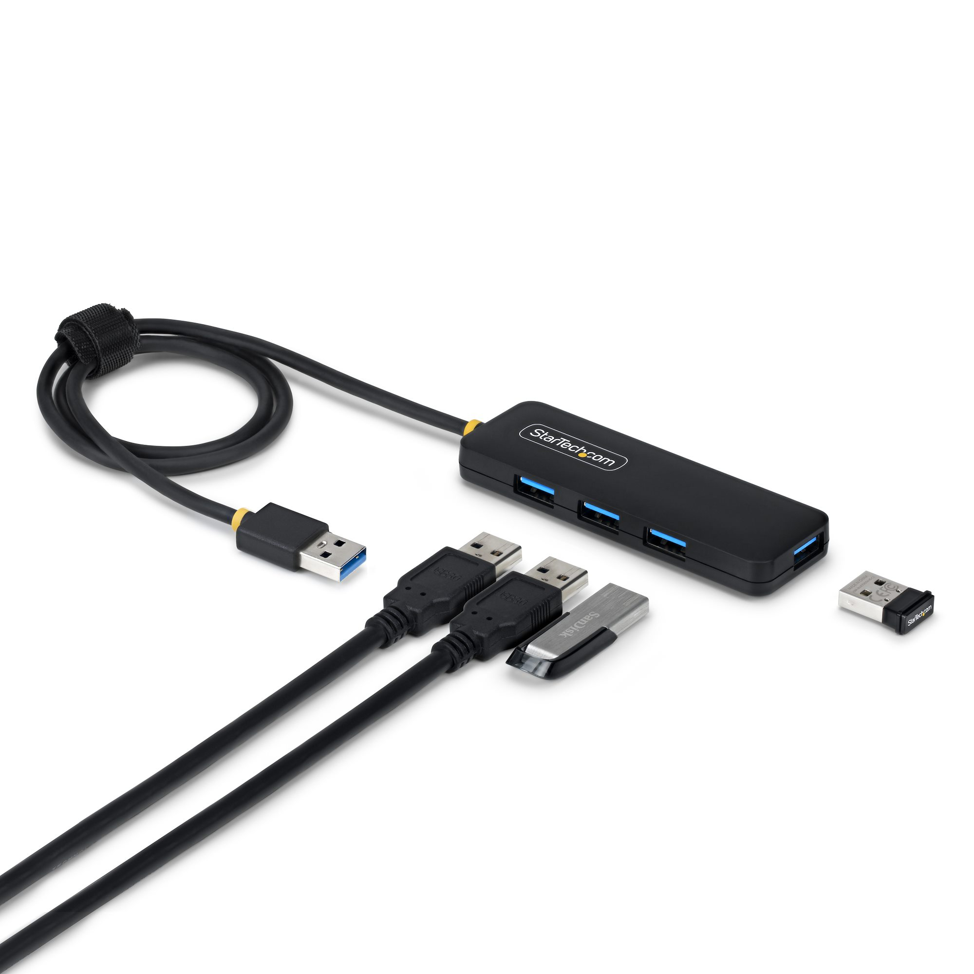 StarTech.com H5A4A-USB-HUB-2 interface hub USB 3.2 Gen 1 (3.1 Gen 1) Type-A 5000 Mbit/s Sort