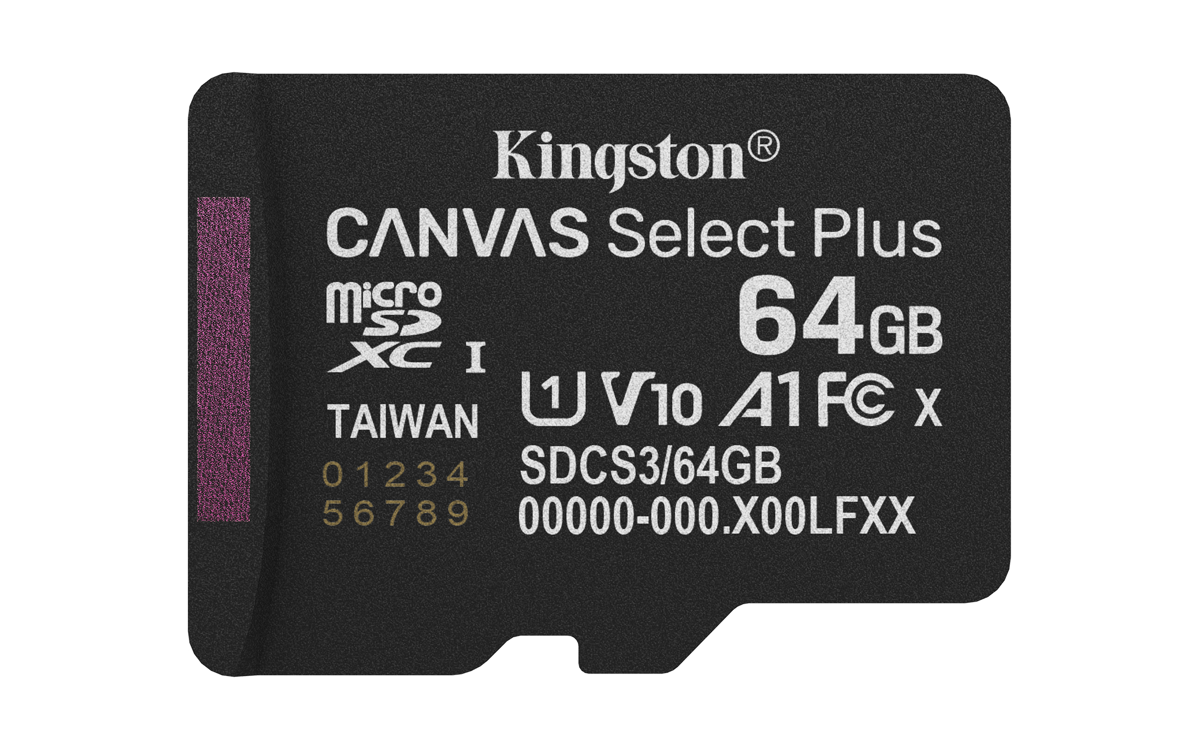Kingston Technology 64 GB micSDXC Canvas Select Plus Gen3 100R A1, enkelt pakke uden ADP