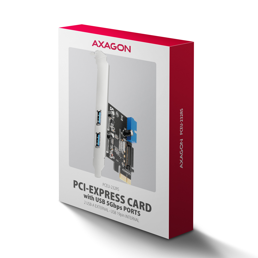 Axagon PCEU-232RS interface-kort/adapter Intern USB 3.2 Gen 1 (3.1 Gen 1)