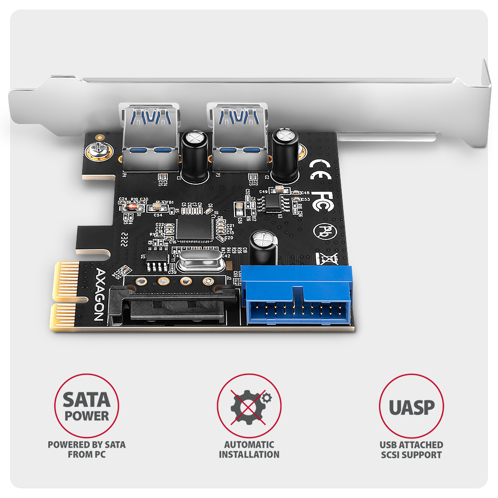 Axagon PCEU-232RS interface-kort/adapter Intern USB 3.2 Gen 1 (3.1 Gen 1)