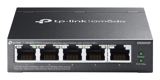 TP-Link Omada ES205G Administreret Gigabit Ethernet (10/100/1000) Strøm over Ethernet (PoE) Sort