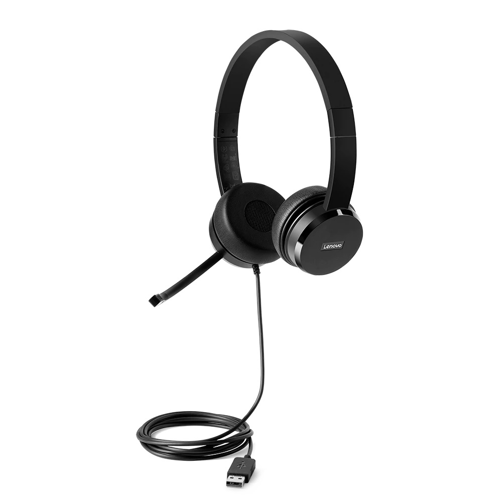 Lenovo 4XD0X88524 hovedtelefoner/headset Ledningsført Kontor/Callcenter Sort