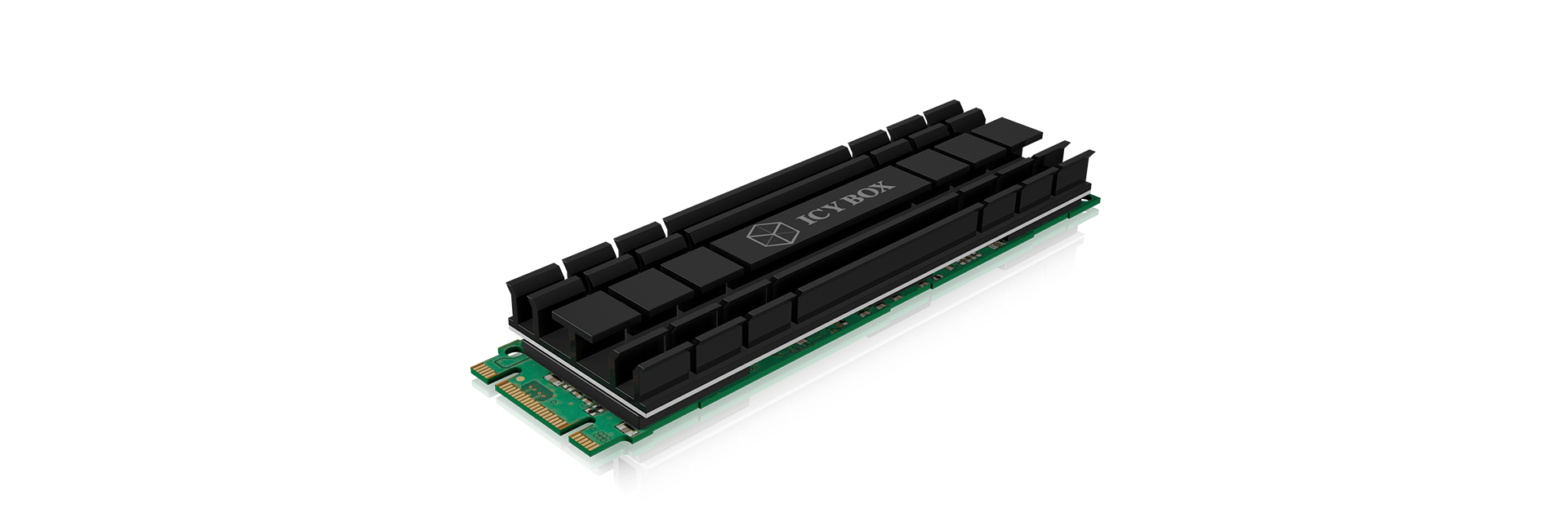 ICY BOX IB-M2HS-701 M.2 NVMe SSD Køleplade/køler Sort 1 stk
