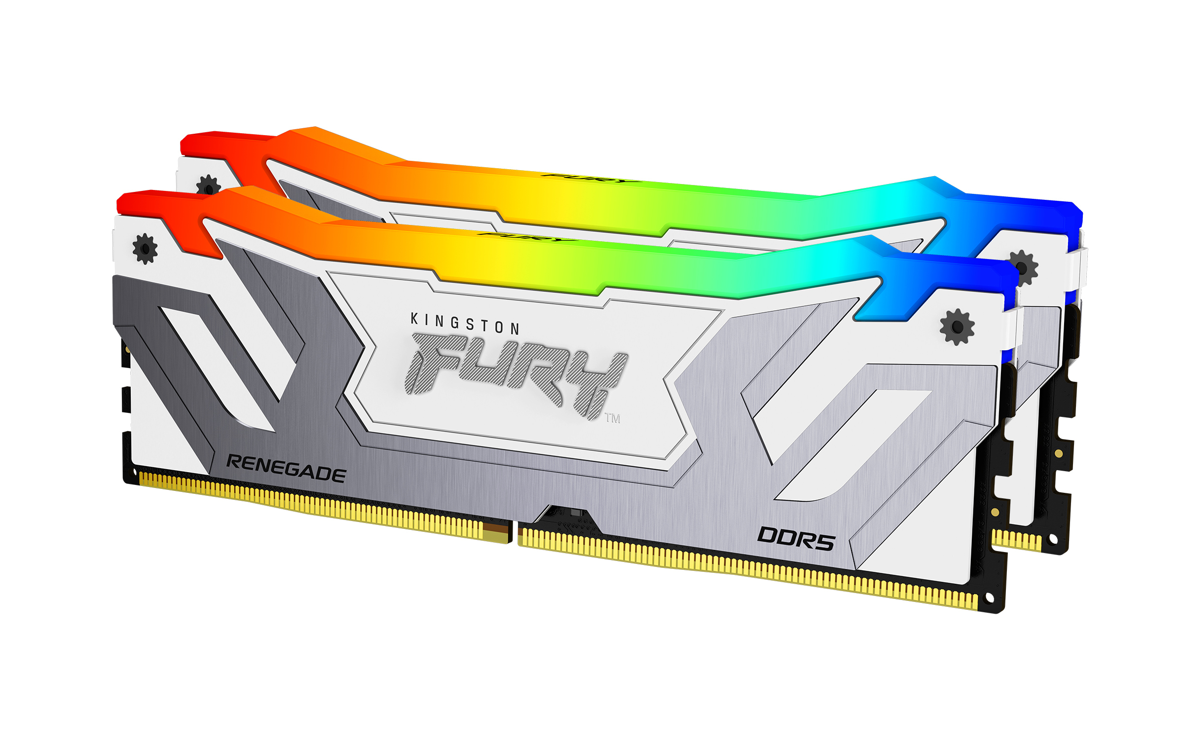 Kingston Technology FURY 48 GB 8400 MT/s DDR5 CL40 CUDIMM (sæt med 2) Renegade RGB, hvid XMP