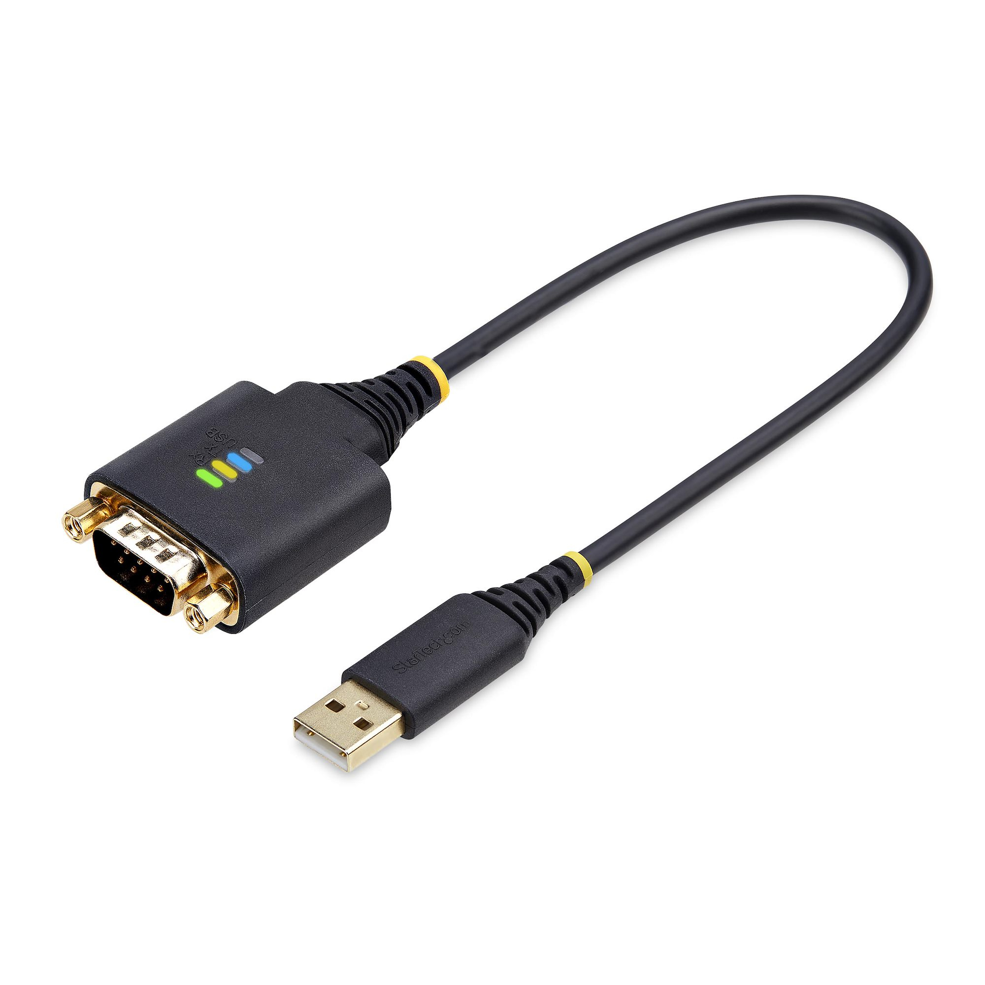 StarTech.com 1P1FFC-USB-SERIAL serielkabel Sort 0,3 m USB Type-A DB-9