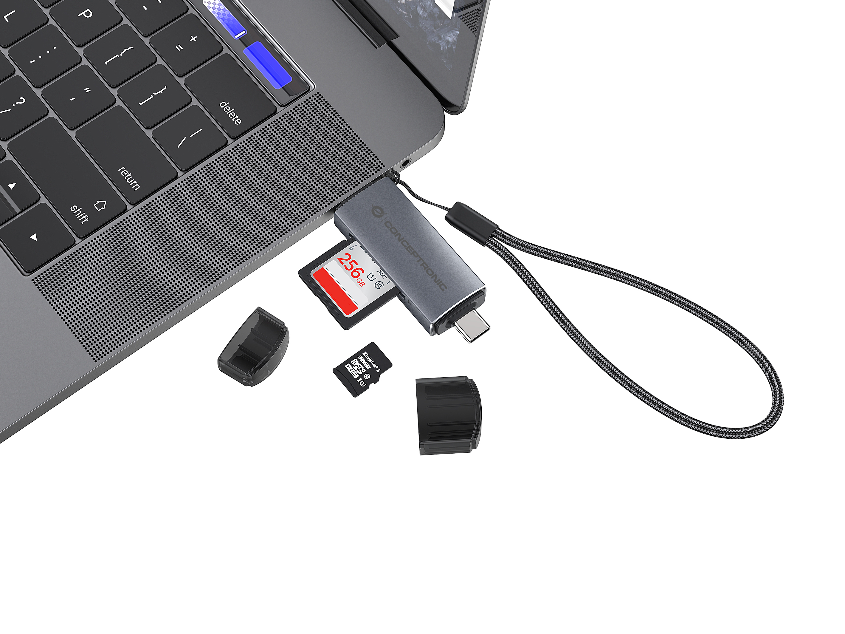Conceptronic BIAN05G kortlæser USB 3.2 Gen 1 (3.1 Gen 1) Type-A/Type-C Grå