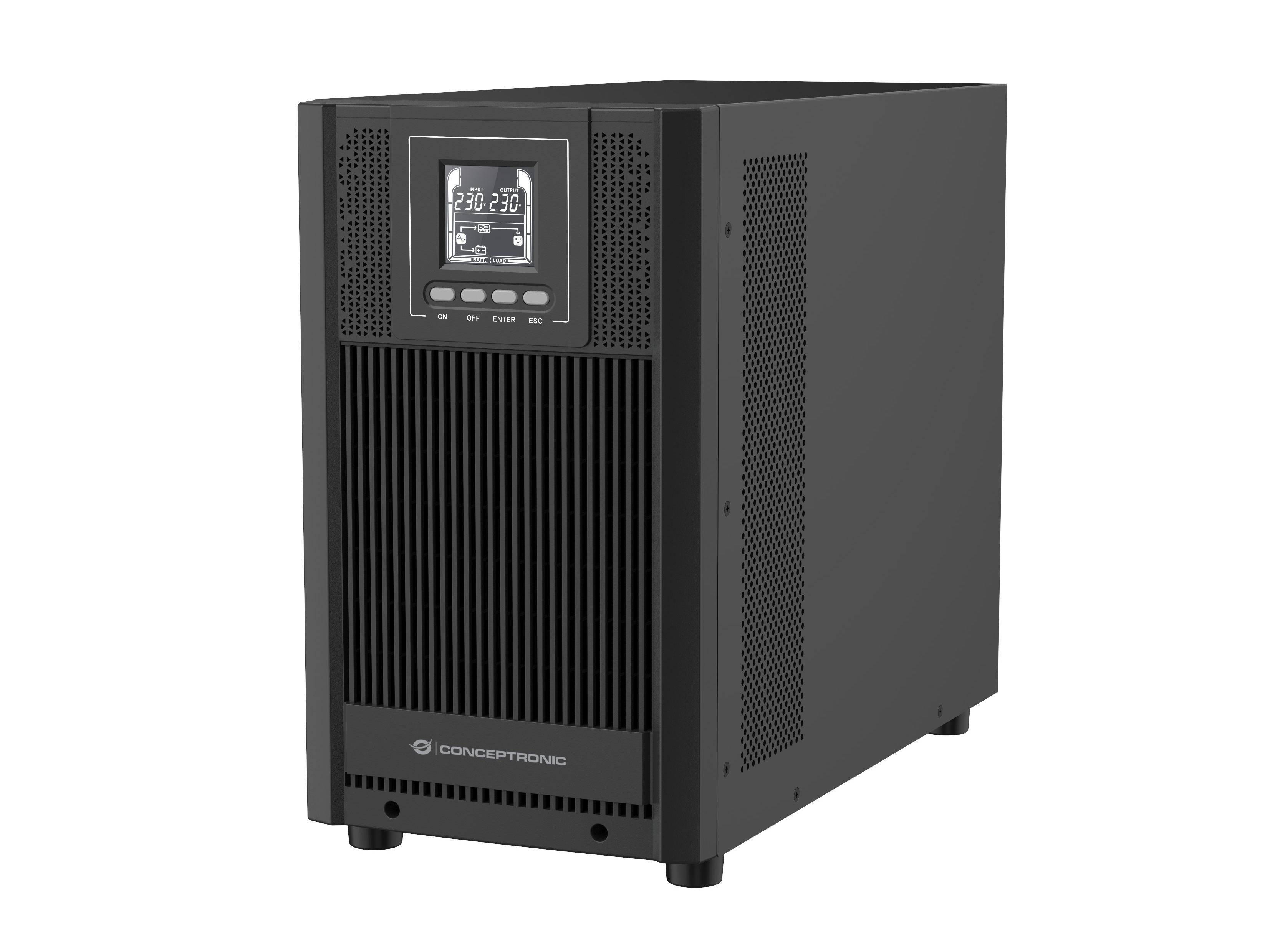 Conceptronic ZEUS52ES3K UPS-enhed Dobbeltkonvertering (online) 3 kVA 2700 W 4 AC stikkontakt(er)