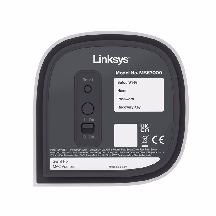 Linksys Velop Pro 7 Tri-band (2,4 GHz/5 GHz/6 GHz) Wi-Fi 7 (802.11be) Hvid 5 Intern